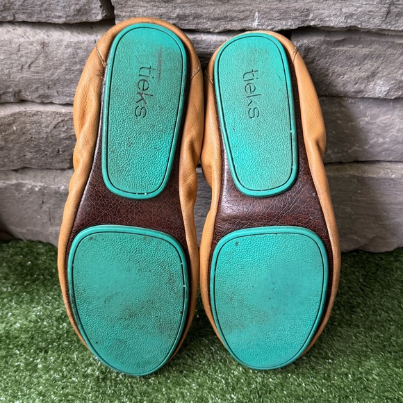 TIEKS By Gavrieli Camel Leather Ballet Flats Women's Shoes - Picture 12 of 12